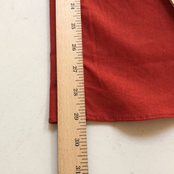 CALI 1850 large red linen look wide slit leg pant wrap effect NWOT - Picture 6 of 16